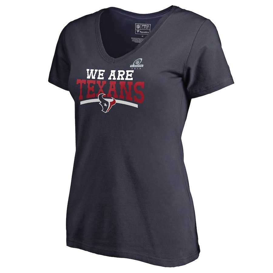 Women Texans Navy 2018 NFL Playoffs We Are Texans T-Shirt,We sell and wholesale Women Texans Navy 2018 NFL Playoffs We Are Texans T-Shirt on line form chian!